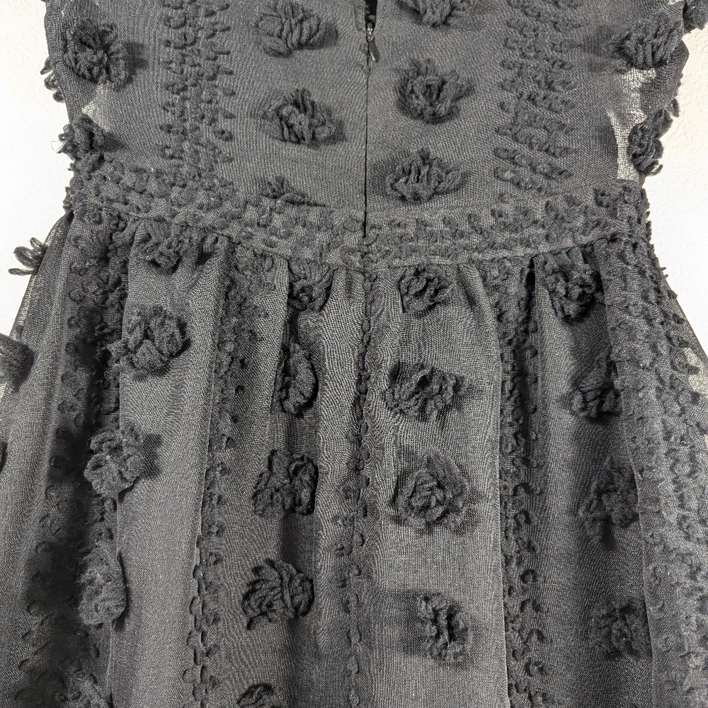 Anthropologie Sunday in Brooklyn Black Floral Appliqué Mini Dress - Picture 5 of 15
